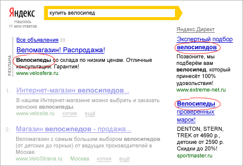Контекстная реклама в Яндекс